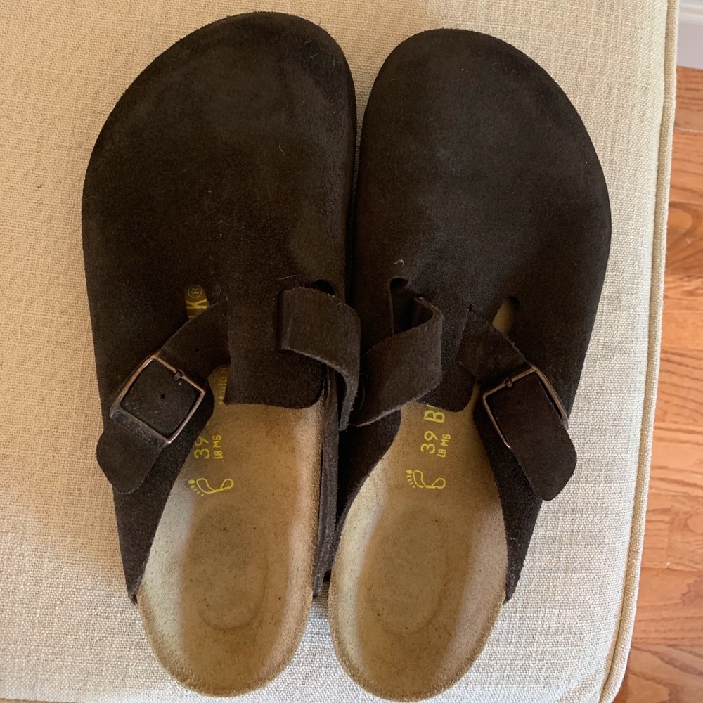 Authentic Birkenstock Boston Brown Suede Shoes